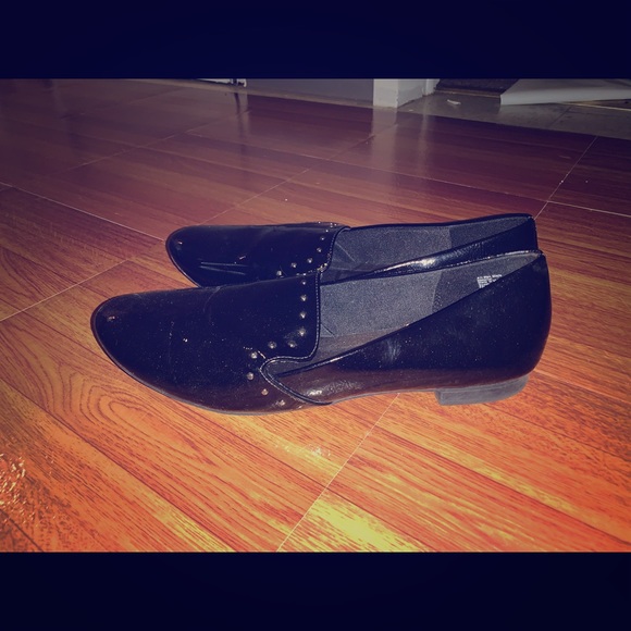 Black glossy Shoes size 12 - Picture 1 of 3